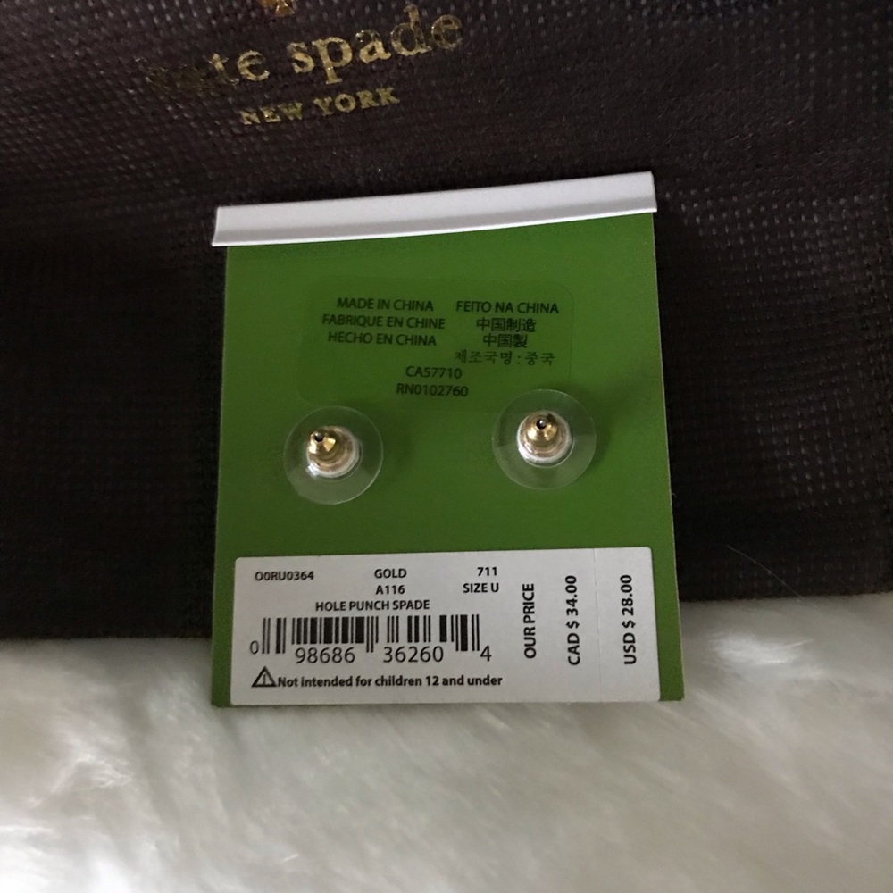 New Kate spade earrings gold - Picture 2 of 2